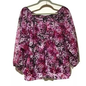 White House Black Market Print Blouse Size S